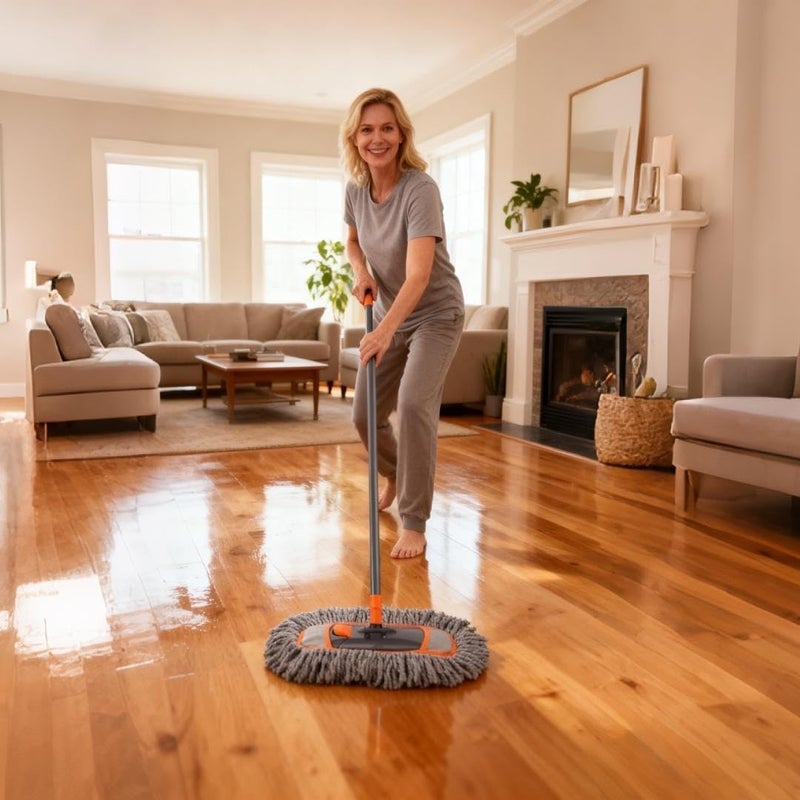 CLEANHOME Microfiber Dust Mop for Hardwood Floor Cleaning, Dry and Wet Baseboard and Floor Duster, Household Cleaning Tool for Kitchen, Bathroom - Image 2